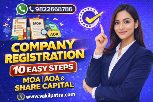 Company Registration Hindi guide with MOA AOA and Share Capital for business and LLB students